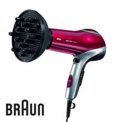 Фен BRAUN HD770, 2000Вт, красный и черный