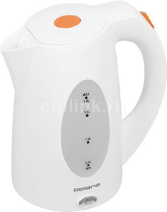 Чайник электрический POLARIS PWK1885C, 2200Вт, белый и оранжевый