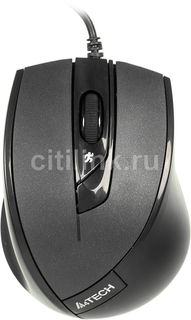 Мышь A4 V-Track Padless N-600X оптическая проводная USB, черный [n-600x-1]