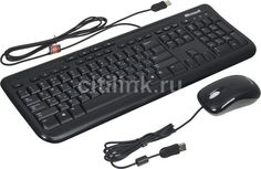 Комплект (клавиатура+мышь) MICROSOFT 600, USB, проводной, черный [apb-00011]