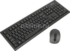 Комплект (клавиатура+мышь) A4 7100N, USB, беспроводной, черный