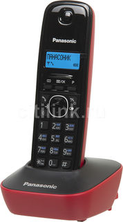 Радиотелефон PANASONIC KX-TG1611RUR, красный и черный