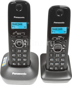 Радиотелефон PANASONIC KX-TG1612RUH, темно-серый