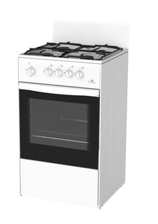 Газовая плита DARINA S GM 441 001 W, газовая духовка, белый