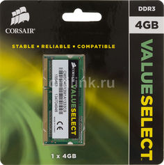 Модуль памяти CORSAIR CMSO4GX3M1A1333C9 DDR3 - 4Гб 1333, SO-DIMM, Ret