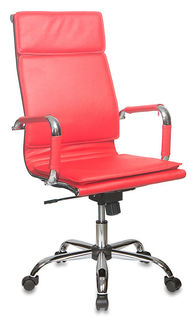 Кресло руководителя БЮРОКРАТ CH-993, на колесиках, искусственная кожа, красный [ch-993/red]