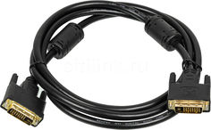 Кабель DVI DVI-D (m) - DVI-D (m), GOLD , ферритовый фильтр , 1.8м, черный Noname