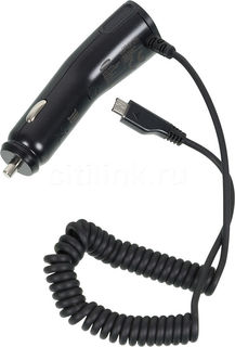 Автомобильное зарядное устройство SAMSUNG ECA-U16CBEGSTD, microUSB, 1A, черный