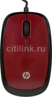 Мышь HP X1200 оптическая проводная USB, красный [h6f01aa]