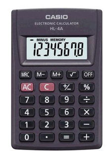 Калькулятор CASIO HL-4A, 8-разрядный, черный