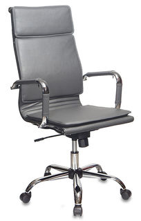 Кресло руководителя БЮРОКРАТ CH-993, на колесиках, искусственная кожа, серый [ch-993/grey]