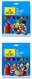 Карандаши цветные Adel Colour 211-2365-007 3мм 24цв. 2 дизайна упаковки коробка/европод. Адель