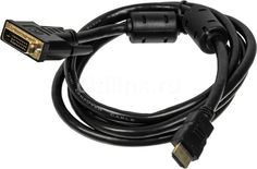 Кабель Buro HDMI (m)/DVI-D(m) 1.8м. феррит.кольца Позолоченные контакты черный (HDMI-19M-DVI-D-1.8M)