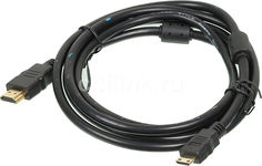 Кабель аудио-видео BURO HDMI (m) - Mini HDMI (m) , ver 1.4, 1.8м, GOLD ф/фильтр, черный