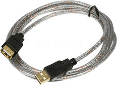 Кабель-удлинитель USB2.0 BURO USB2.0-AM-AF-S, USB A(m) - USB A(f), GOLD , 1.8м