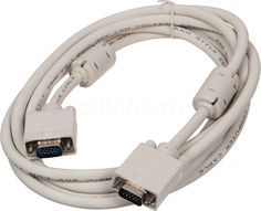 Кабель VGA BURO CAB016S-10, VGA (m) - VGA (m), ферритовый фильтр , 3м, серый