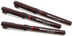 Набор ручек капиллярных Rotring Tikky Graphic (1904780) :3 ручки: 0.1/0.3/0.5мм черные чернила