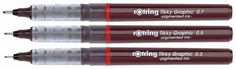 Набор ручек капиллярных Rotring Tikky Graphic (1904812) :3 ручки: 0.3/0.5/0.7мм черные чернила