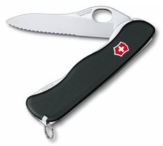 Складной нож VICTORINOX Sentinel One Hand Wavy Edge, 4 функций, 111мм, черный [0.8413.mw3]