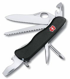 Складной нож VICTORINOX Trailmaster One Hand Wavy Edge, 12 функций, 111мм, черный [0.8463.mw3]