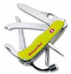 Складной нож VICTORINOX RescueTool One Hand, 12 функций, 111мм, салатовый [0.8623.mwn]