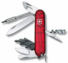 Складной нож VICTORINOX CyberTool S, 27 функций, 91мм, красный полупрозрачный [1.7605.t]