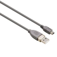 Кабель USB2.0 HAMA USB A(m) - mini USB B (m), 0.25м, серый [00039661]