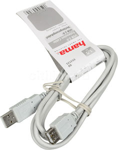 Кабель-удлинитель USB2.0 HAMA H-53725, USB A(m) - USB A(f), 1.5м [00053725]