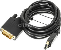 Кабель DVI HAMA H-54593, DisplayPort (m) - DVI-D Dual Link (m), GOLD , 1.8м, черный [00054593]