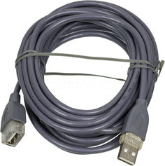 Кабель-удлинитель USB2.0 HAMA H-78400, USB A(m) - USB A(f), 5м, серый [00078400]