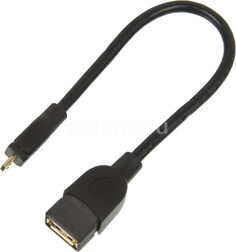 Кабель HAMA USB (f) - micro USB B (m), 0.15м, черный [00078426]