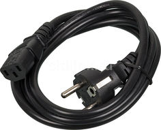 Кабель питания HAMA IEC C13 (прямой) - Евровилка (прямой), круглое, 1.5м, черный [00044219]