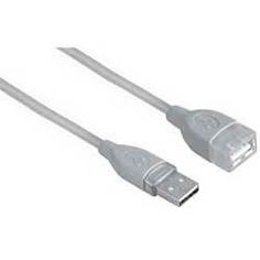 Кабель-удлинитель USB2.0 HAMA H-39722, USB A(m) - USB A(f), 0.25м, серый [00039722]
