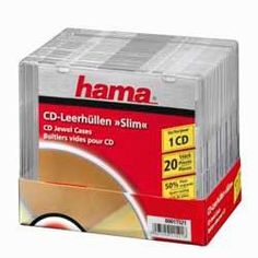 Коробка HAMA H-11521 Slim Box, 20шт., прозрачный [00011521]