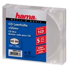 Коробка HAMA H-51163, 5шт., прозрачный, для 5 дисков [00051163]