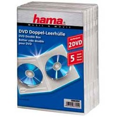 Коробка HAMA H-83894 Jewel Case, 5шт., прозрачный, для 2 дисков [00083894]