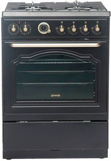 Газовая плита GORENJE K67CLB, электрическая духовка, антрацит