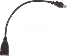Кабель OTG USB (f) - miniUSB, 0.2м, черный Noname
