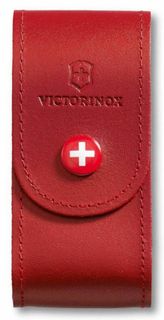 Чехол из нат.кожи Victorinox Leather Belt Pouch (4.0521.1) красный с застежкой на кнопке без упаковк