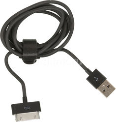 Кабель DEPPA 30-pin (Apple) - USB 2.0, 1.2м, черный [72112]