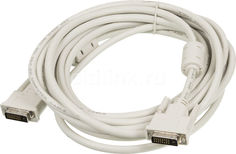 Кабель DVI NINGBO DVI-D Dual Link (m) - DVI-D Dual Link (m), ферритовый фильтр , круглое, 5м, серый