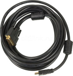Кабель DVI NINGBO DVI-D (m) - HDMI (m), GOLD , ферритовый фильтр , 5м