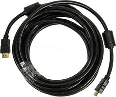 Кабель аудио-видео NINGBO HDMI-5M-MG, HDMI (m) - HDMI (m) , ver 1.4, 5м, GOLD ф/фильтр, черный