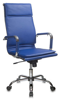 Кресло руководителя БЮРОКРАТ CH-993, на колесиках, искусственная кожа, синий [ch-993/blue]