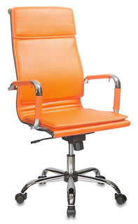 Кресло руководителя БЮРОКРАТ CH-993, на колесиках, искусственная кожа, оранжевый [ch-993/orange]