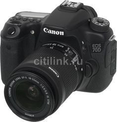 Зеркальный фотоаппарат CANON EOS 70D KIT kit ( EF-S 18-55mm f/3.5-5.6 IS STM), черный