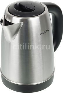 Чайник электрический PHILIPS HD9320/21, 2200Вт, серебристый и черный
