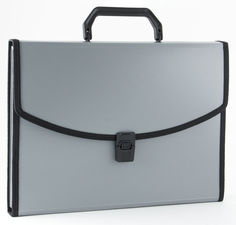 Портфель Бюрократ -BPP6LGREY 6 отдел. A4 с окантовкой пластик 0.7мм серый