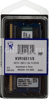Модуль памяти KINGSTON KVR16S11/8 DDR3 - 8Гб 1600, SO-DIMM, Ret