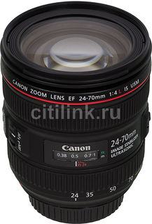 Объектив CANON 24-70mm f/4L EF IS USM, Canon EF, черный [6313b005]